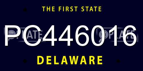 PC446016 Delaware License Plate