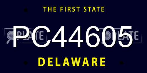 PC44605 Delaware License Plate
