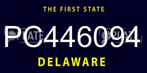 PC446094 Delaware License Plate