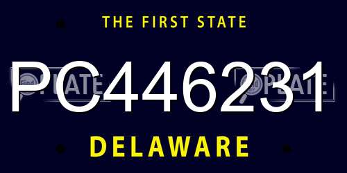 PC446231 Delaware License Plate