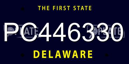PC446330 Delaware License Plate