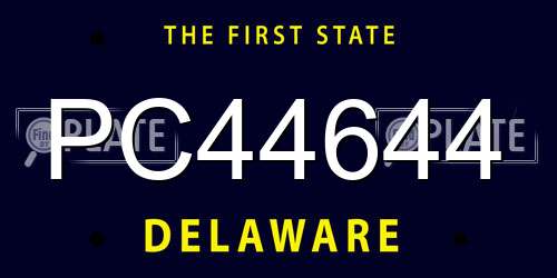PC44644 Delaware License Plate