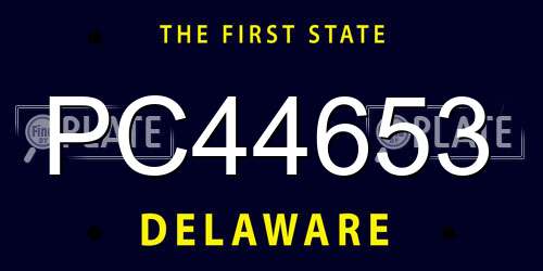 PC44653 Delaware License Plate