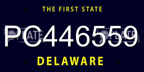 PC446559 Delaware License Plate