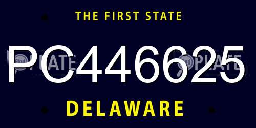 PC446625 Delaware License Plate