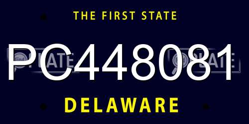 PC448081 Delaware License Plate