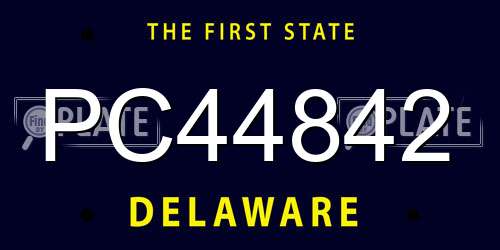 PC44842 Delaware License Plate