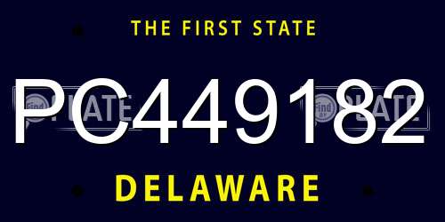 PC449182 Delaware License Plate
