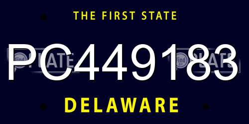 PC449183 Delaware License Plate