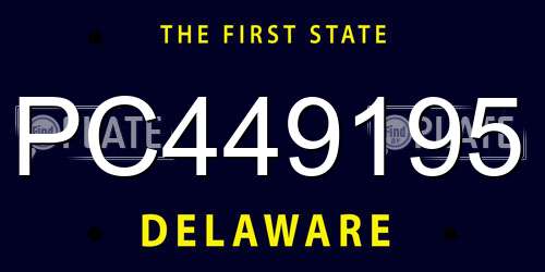 PC449195 Delaware License Plate