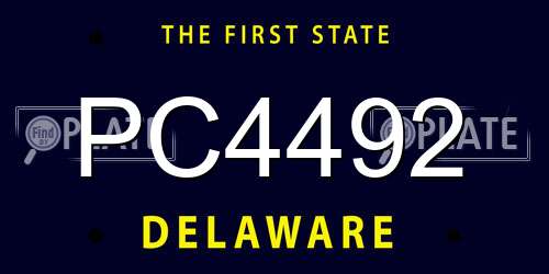 PC4492 Delaware License Plate