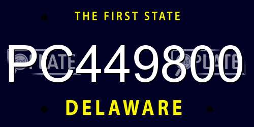 PC449800 Delaware License Plate