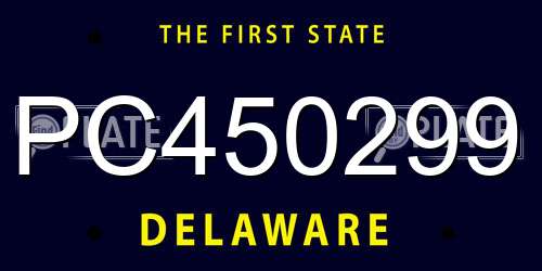 PC450299 Delaware License Plate