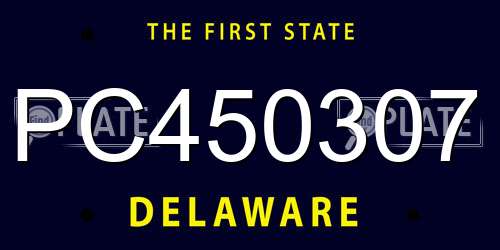 PC450307 Delaware License Plate