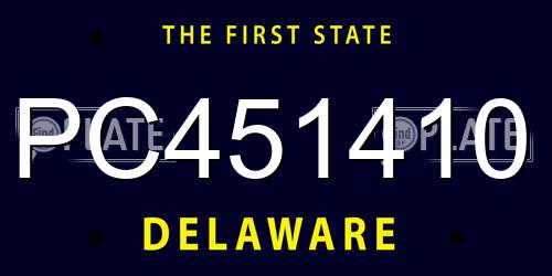 PC451410 Delaware License Plate