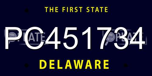 PC451734 Delaware License Plate
