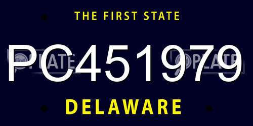 PC451979 Delaware License Plate