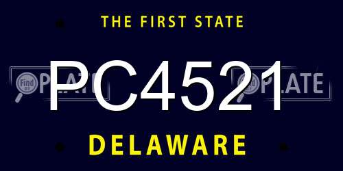 PC4521 Delaware License Plate