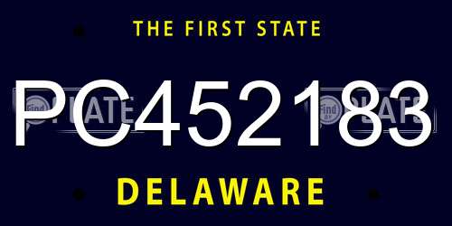 PC452183 Delaware License Plate