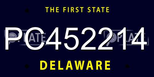 PC452214 Delaware License Plate