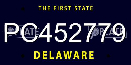 PC452779 Delaware License Plate