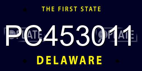 PC453011 Delaware License Plate