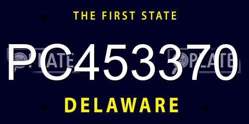 PC453370 Delaware License Plate
