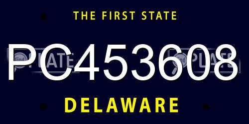 PC453608 Delaware License Plate