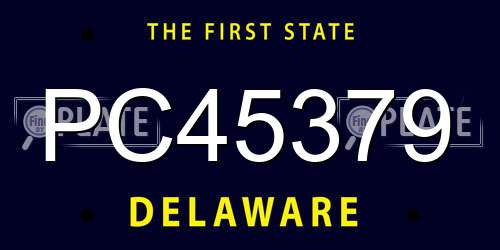 PC45379 Delaware License Plate