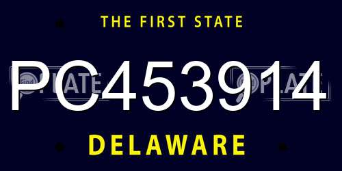PC453914 Delaware License Plate