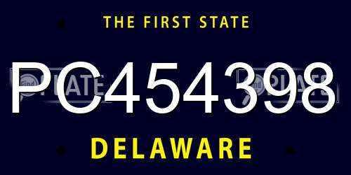 PC454398 Delaware License Plate