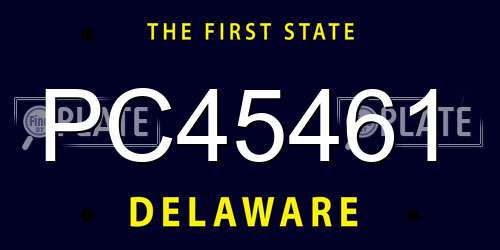 PC45461 Delaware License Plate
