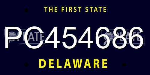 PC454686 Delaware License Plate