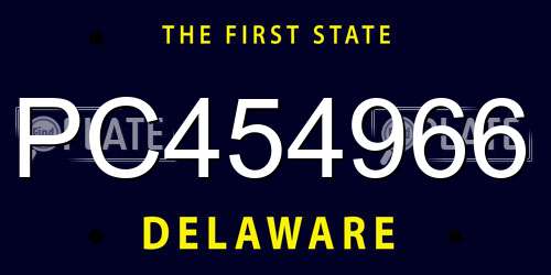 PC454966 Delaware License Plate