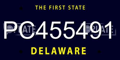 PC455491 Delaware License Plate