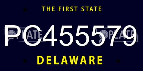 PC455579 Delaware License Plate