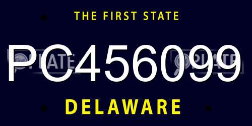 PC456099 Delaware License Plate