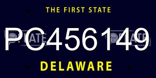 PC456149 Delaware License Plate