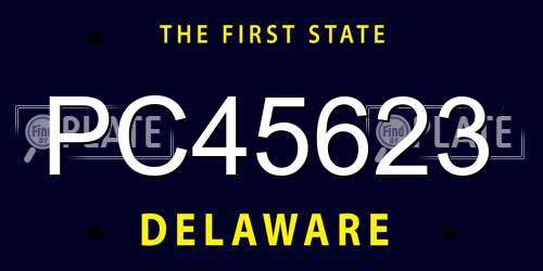 PC45623 Delaware License Plate