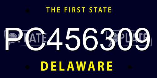 PC456309 Delaware License Plate