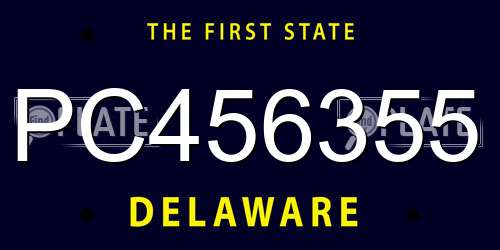 PC456355 Delaware License Plate