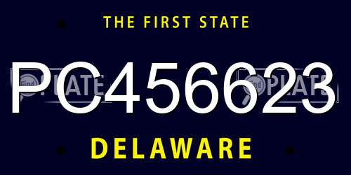 PC456623 Delaware License Plate