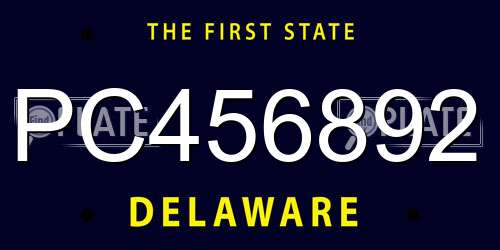 PC456892 Delaware License Plate