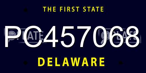 PC457068 Delaware License Plate