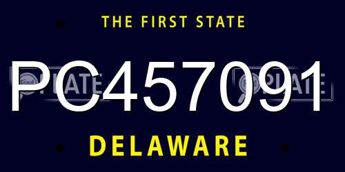PC457091 Delaware License Plate