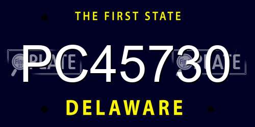 PC45730 Delaware License Plate