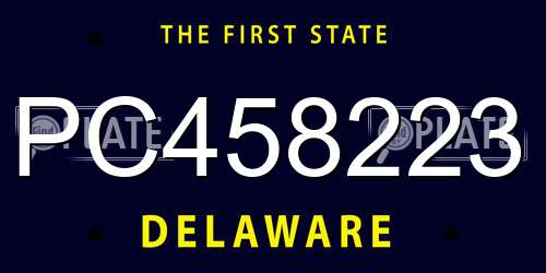 PC458223 Delaware License Plate