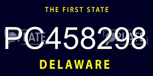 PC458298 Delaware License Plate