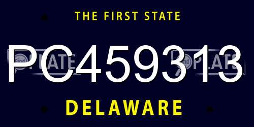 PC459313 Delaware License Plate