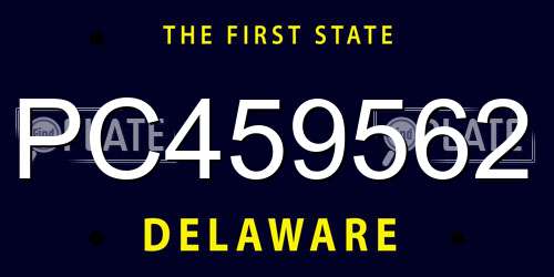 PC459562 Delaware License Plate